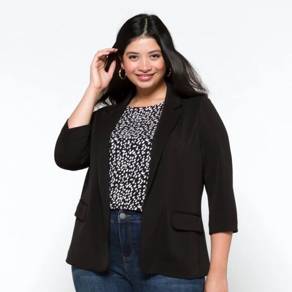 SKIES ARE BLUE Asa Modal Knit Blazer Black 2X Stitch Fix Nwt - Picture 1 of 7